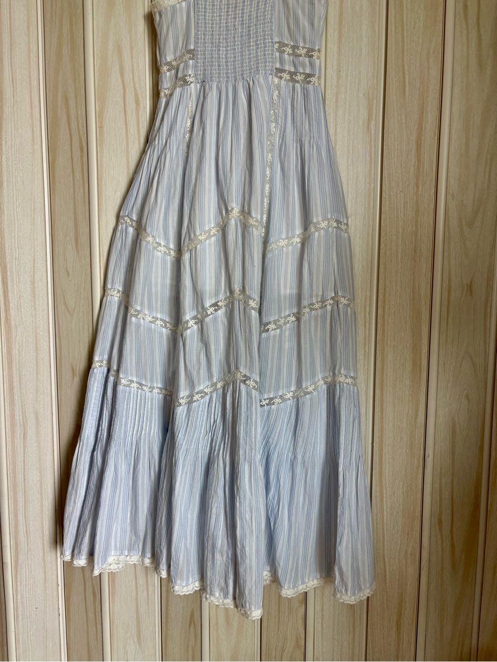 LoveShackFancy Pale Blue Lace-Trim Maxi Dress - Picture 4 of 10